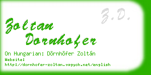 zoltan dornhofer business card